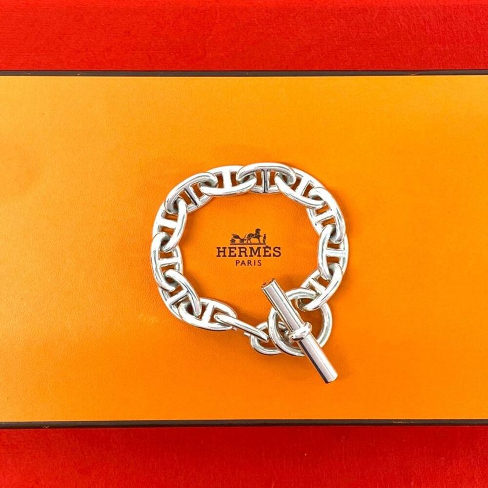 Hermes Chaine d’Ancre TGM Silver Bracelet